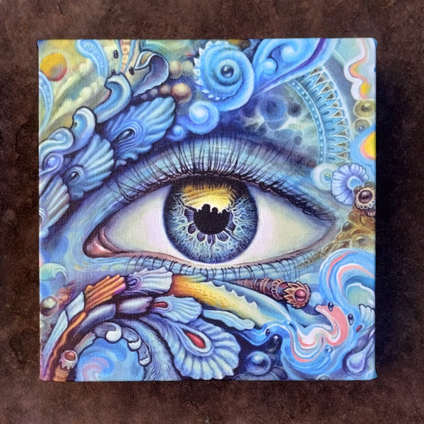 Blue Small Stretched Canvas 8 x 8