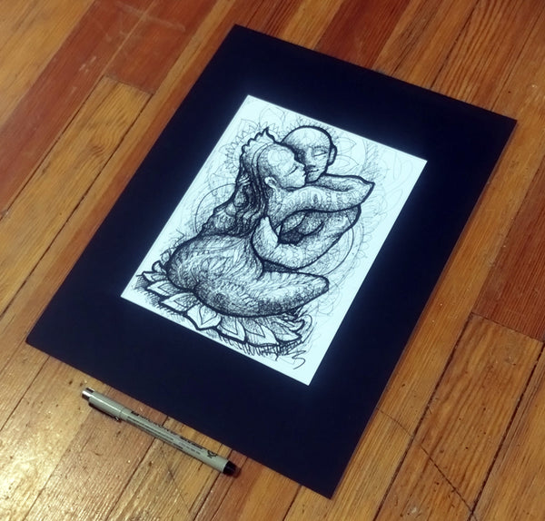 Sacred Lovers Original Ink Drawing