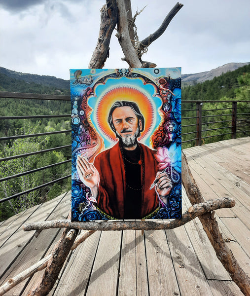Portrait of Alan Watts Stretched Canvas 18 x 25