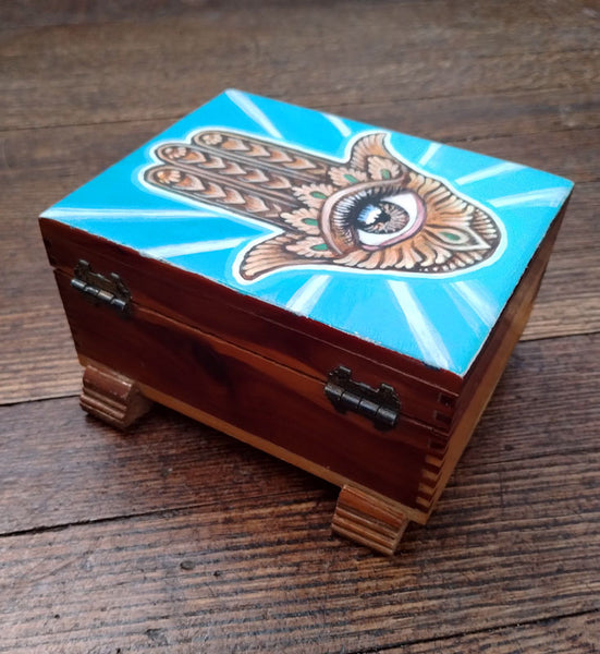"Little Hamsa" - Original Painting / Stash Box