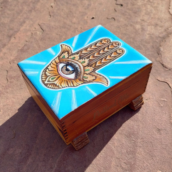 "Little Hamsa" - Original Painting / Stash Box