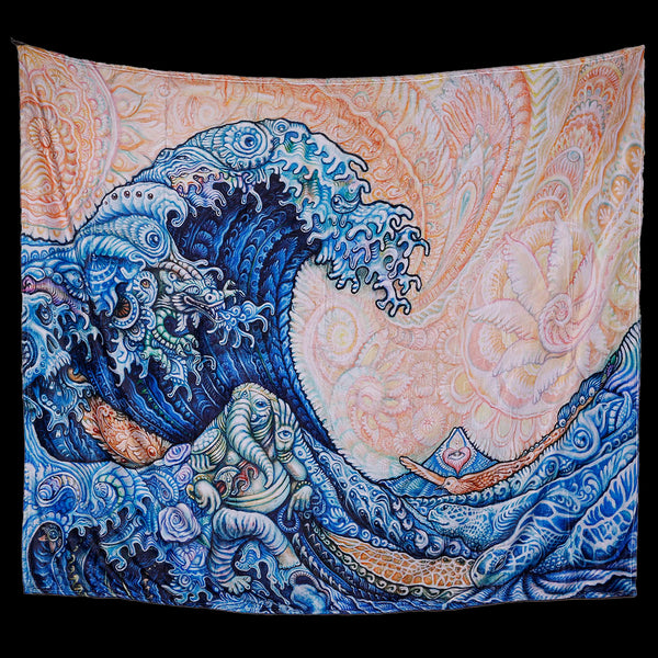 Great Wave Fleece Art Blanket