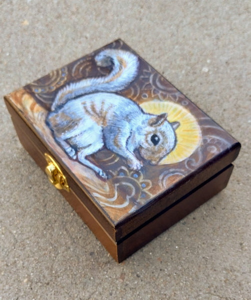Original Painting / Squirrel Box Stash Box
