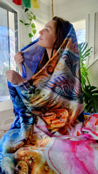 Reliance Hummingbird Fleece Art Blanket