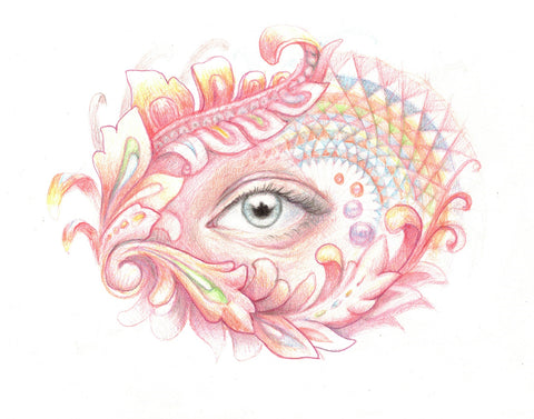 Angel Eye (Gratitude) Original Colored Pencil Drawing