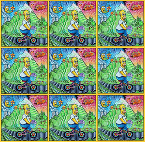 Special Bicycle Day 9-Panel  Blotter Art