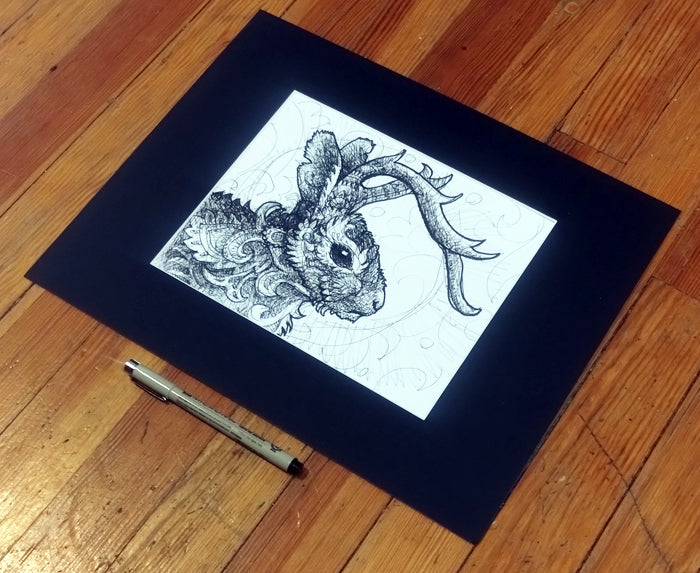 Jackalope Original Ink Drawing – allofthisisforyou