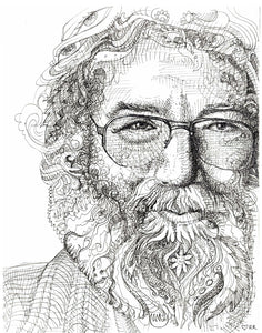 Jerry Garcia Study Original Ink Drawing