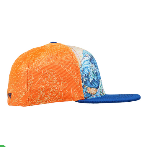 Great Wave Remix Orange & Blue Fitted | Grassroots X RR Hat