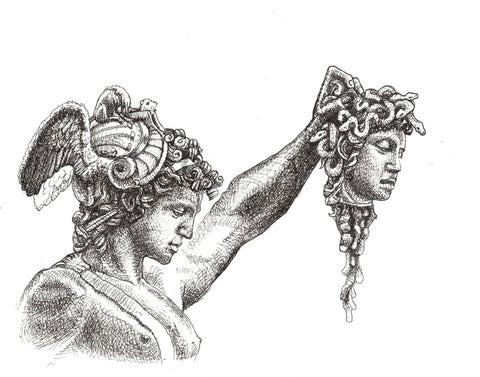 Perseus & Medusa | Original Pen on Paper Study