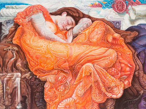 Flaming June Remix sublimation tapestry