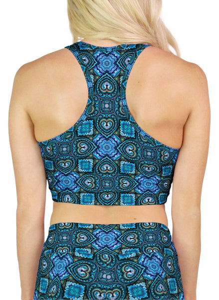 Nauticalicious Pattern Racerback Crop